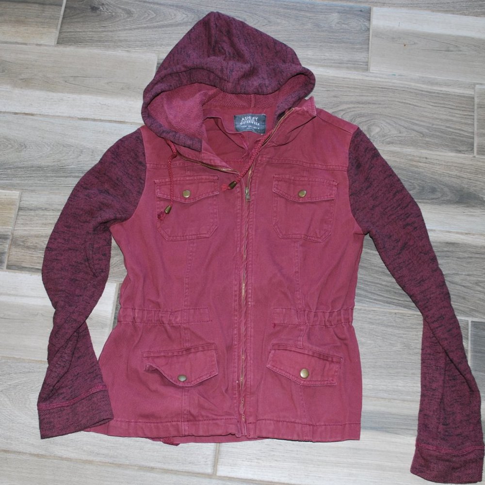 Maroon Hooded Jacket